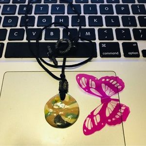 Ceramic Colorful One of a Kind Handmade Vintage Round Necklace